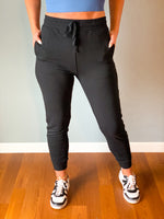 Mono B french terry cuff skinny joggers in black