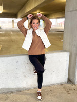 Zenana mineral dyed french terry pullover sweatshirt in camel