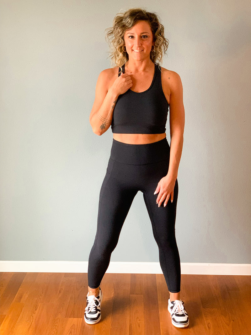 Mono B athletic leggings with pockets in black