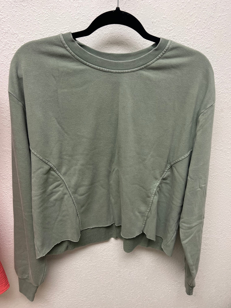 HYFVE cropped mineral wash crewneck sweatshirt in iceberg green