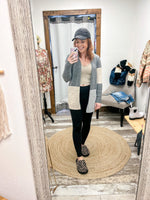 staccato colorblock gray cardigan with pockets