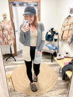 staccato colorblock gray cardigan with pockets