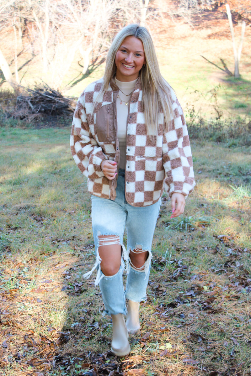 Checkered Sherpa Jacket