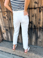 Verity Mid Rise Straight White Jeans