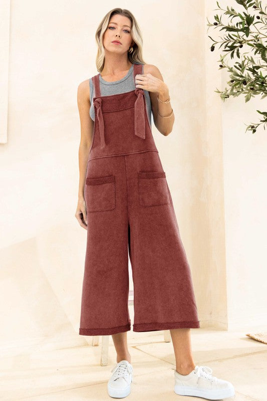 Lainey Washed Knit Overalls