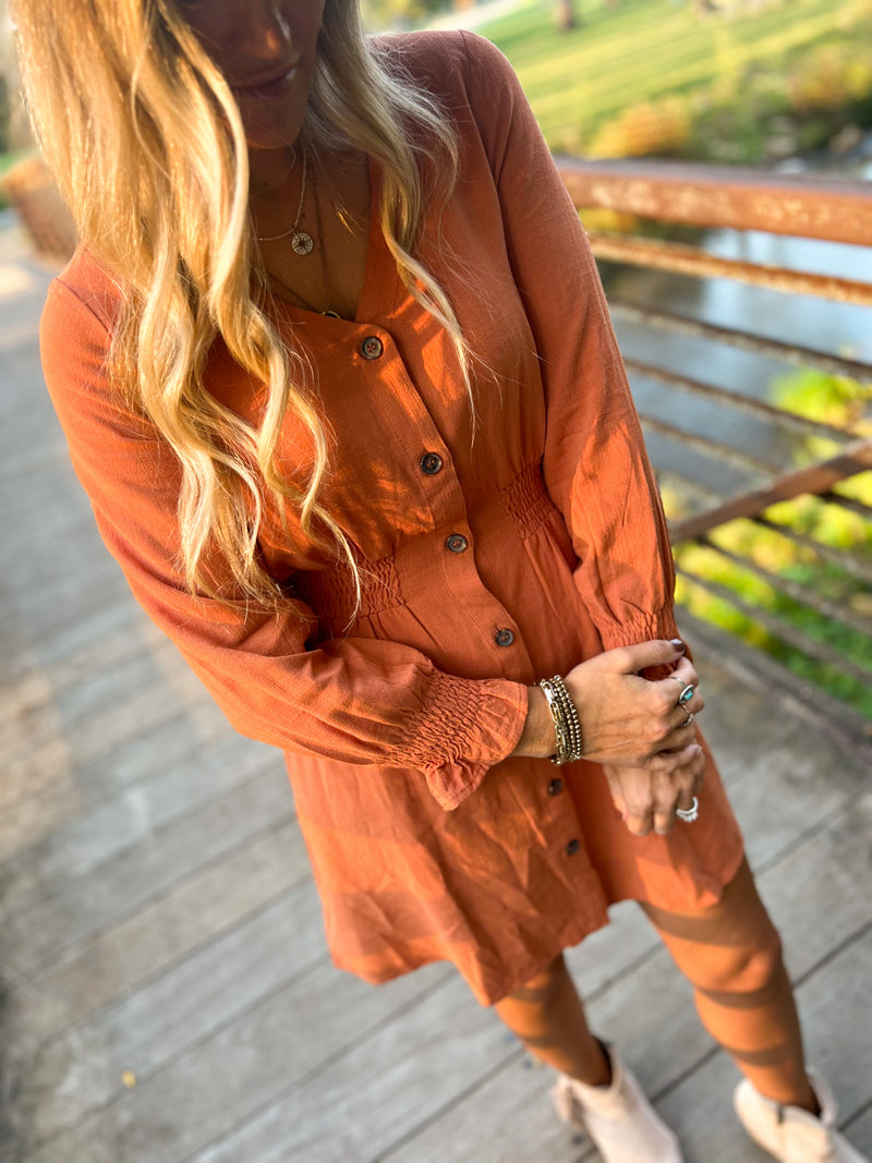 Memphis Rustic Dress with Ruching Detail