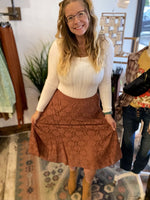 Burlwood Lace Midi Skirt