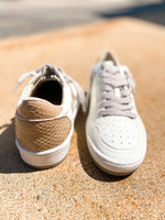 Paz Taupe Textured Star Sneakers