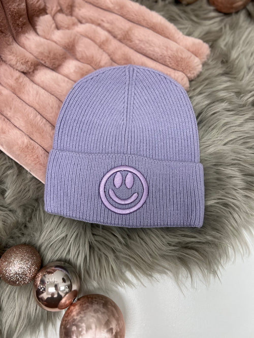 Smiley Embroidered Beanie