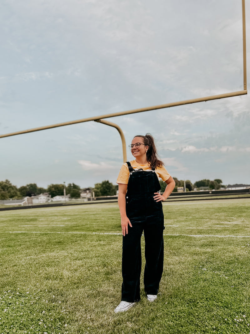 Black Corduroy Overalls