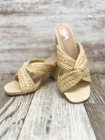 MIA raffia knot heels in natural