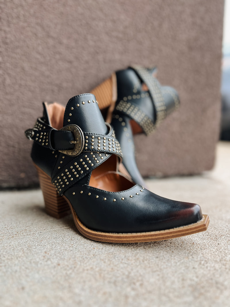 Fiona Black Studded Bootie