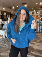 Marianne Half Zip Kangaroo Pocket Hoodie