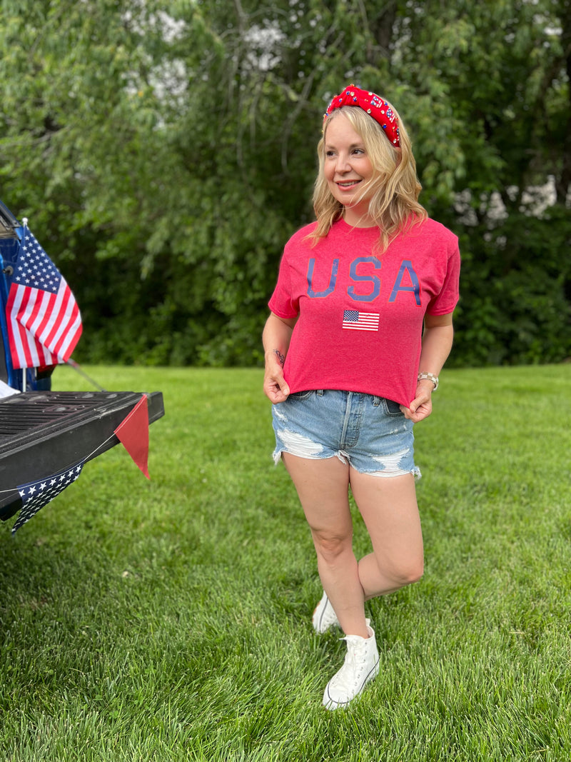 USA Flag Graphic T-shirt