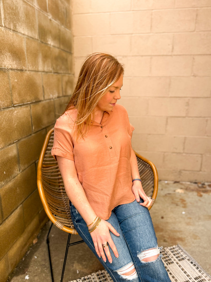 Savannah Button Cuffed Short Sleeve