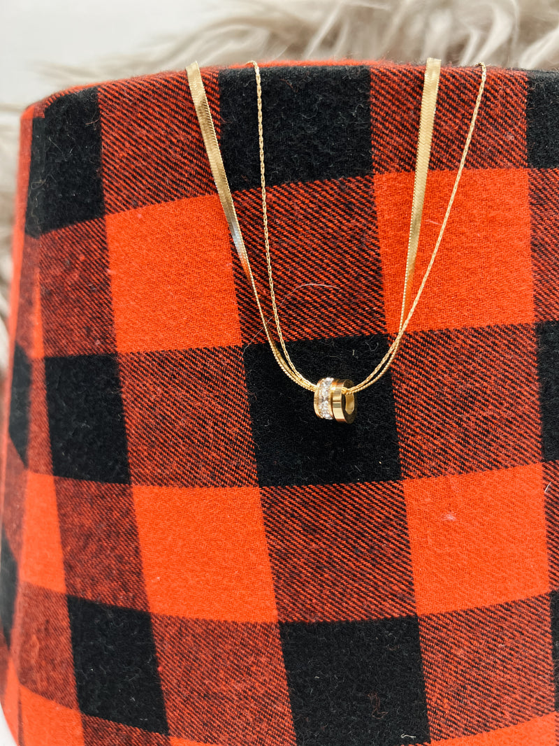 Anti-Tarnish Herringbone Layered Necklace