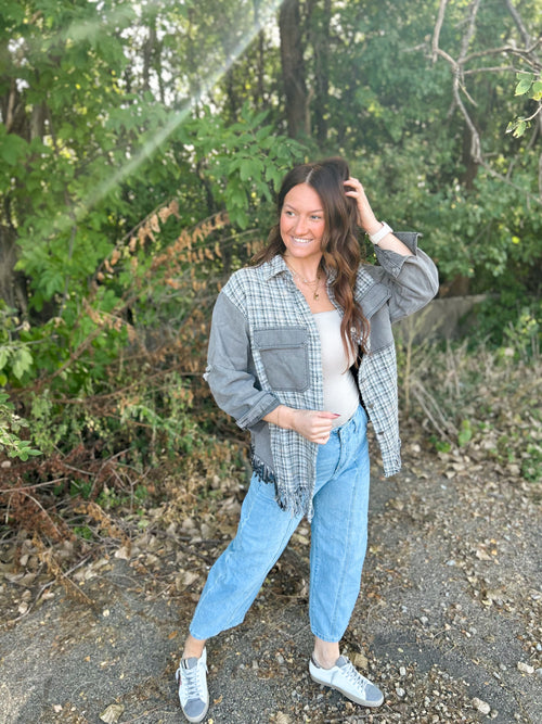 Tweed Mixed Denim Jacket