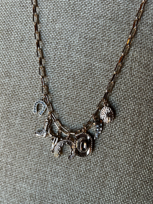Gold Western Charm Necklace