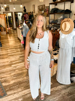 Regina Striped Cropped Top and Pant Set