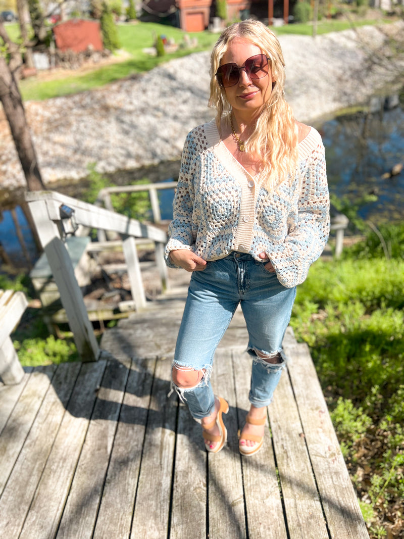 Roxanna Crochet Oversized Cardigan
