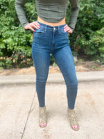 Hallie Mid Rise Crinkle Ankle Skinny Jeans