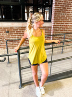 zenana mustard yellow scoop tank top