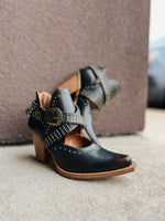 Fiona Black Studded Bootie