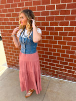Lainey Button Down Stretch Halter Top