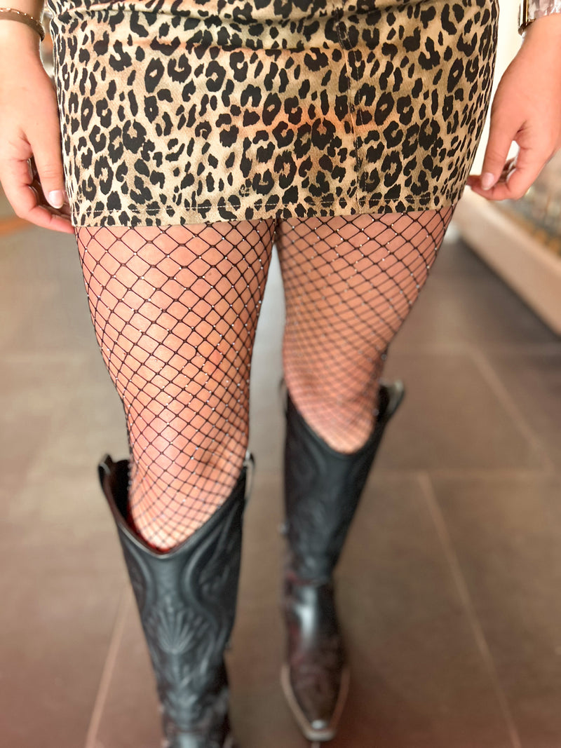 Rhinestone Fishnet Tights