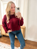 Ainsley Cropped Maroon Sweater