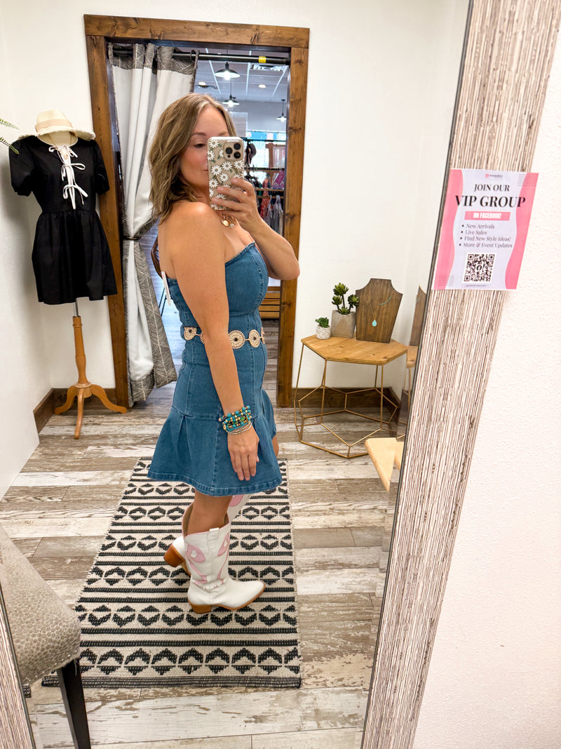 Dolly Flared Denim Dress