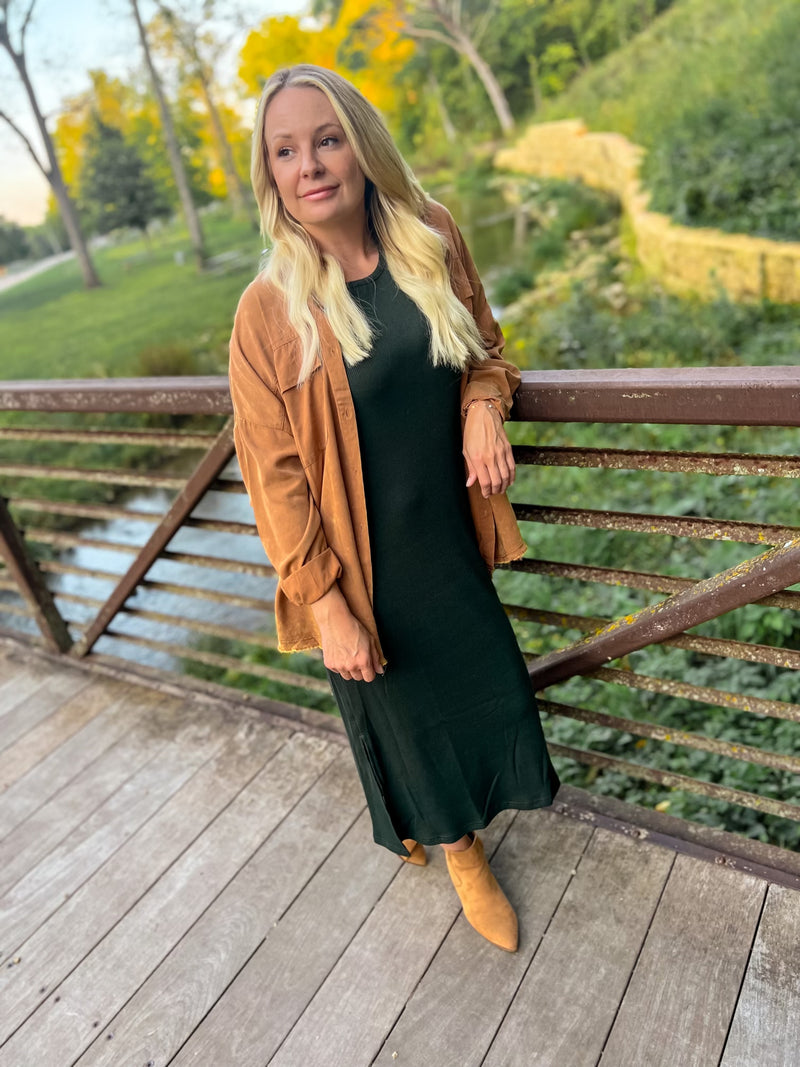 Taryn Soft Ribbed Midi Dress