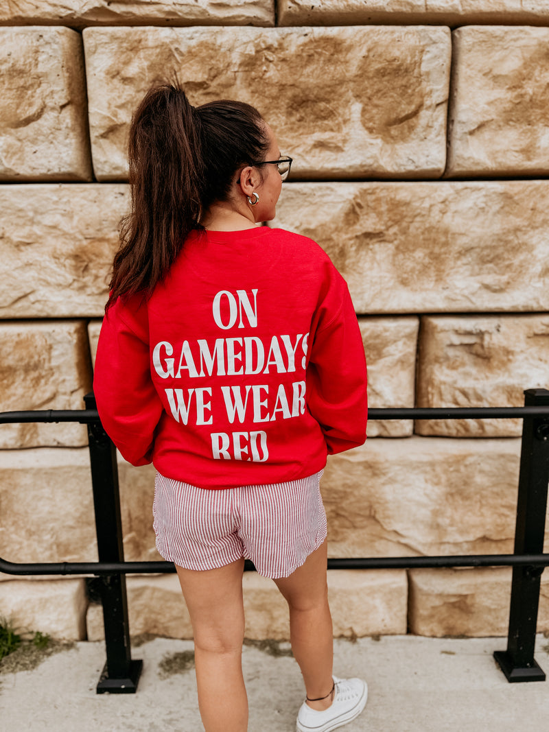 On Game Day we wear Red Crewneck