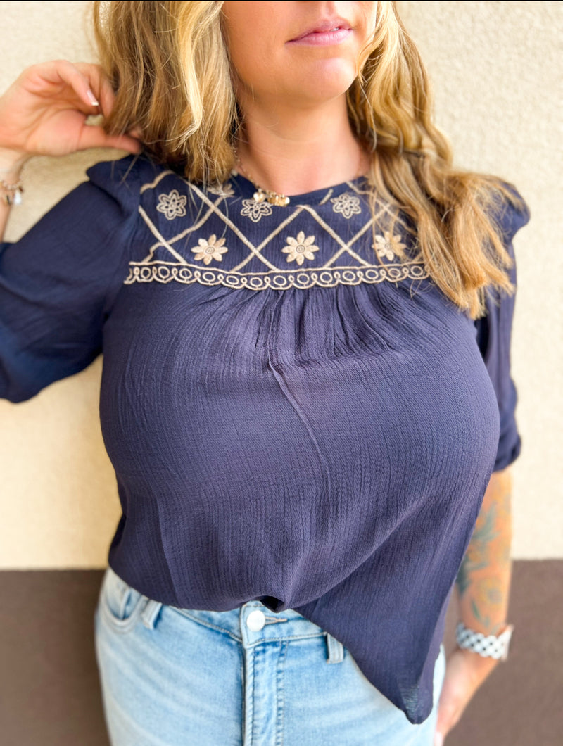Paige Floral Embroidered Blouse