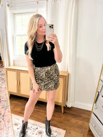 Leopard Denim Skirt