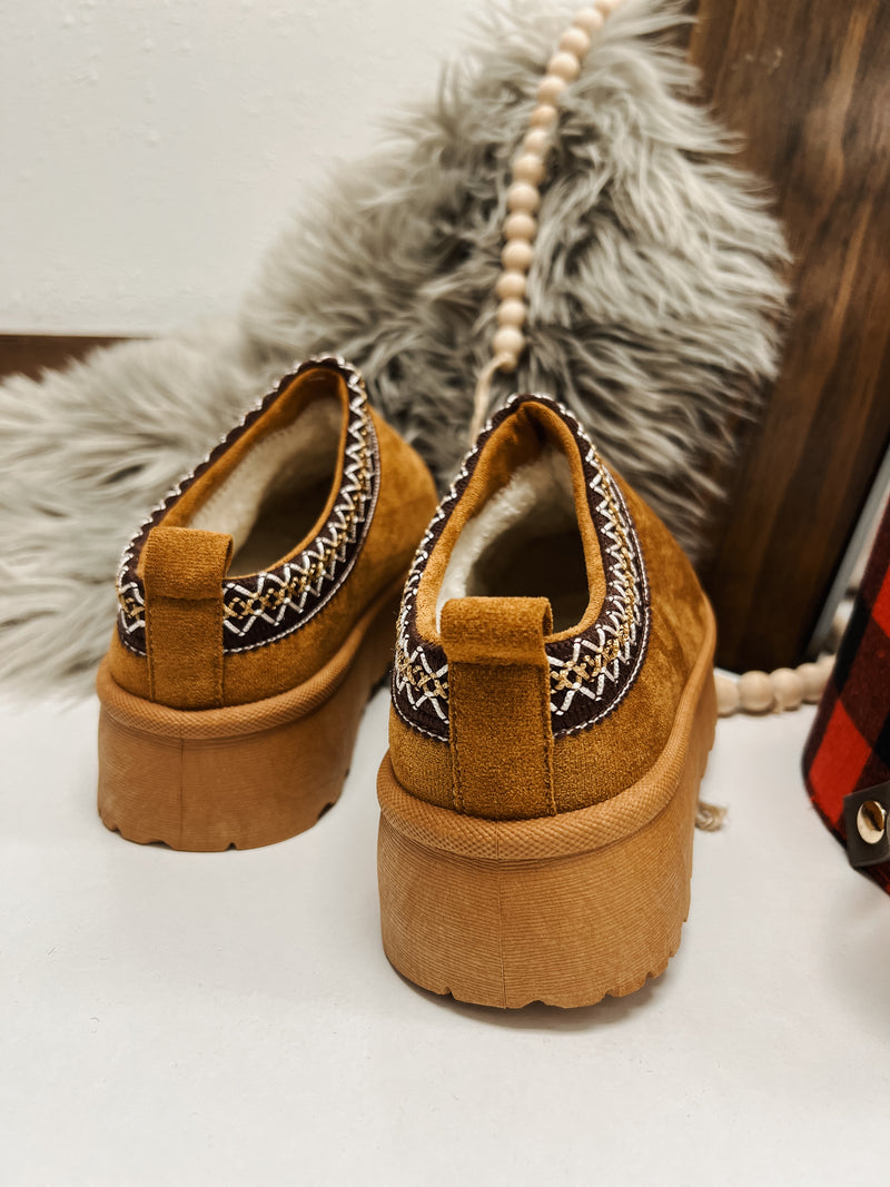 Faux Fur Platform Slippers