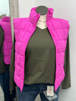 Riley Solid Hot Pink Puffer Vest