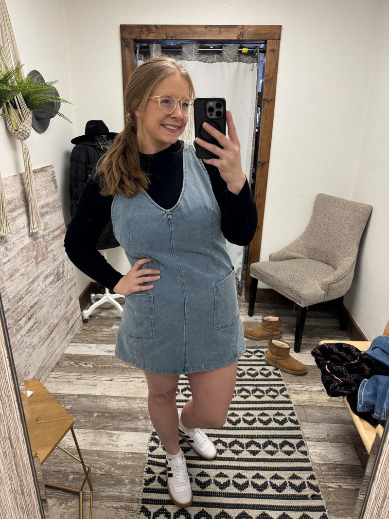 Denim Jumper Sleevless Dress