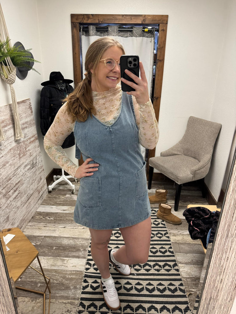 Denim Jumper Sleevless Dress