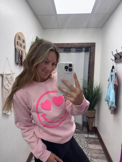 Puff Paint Heart Eyes Sweatshirt