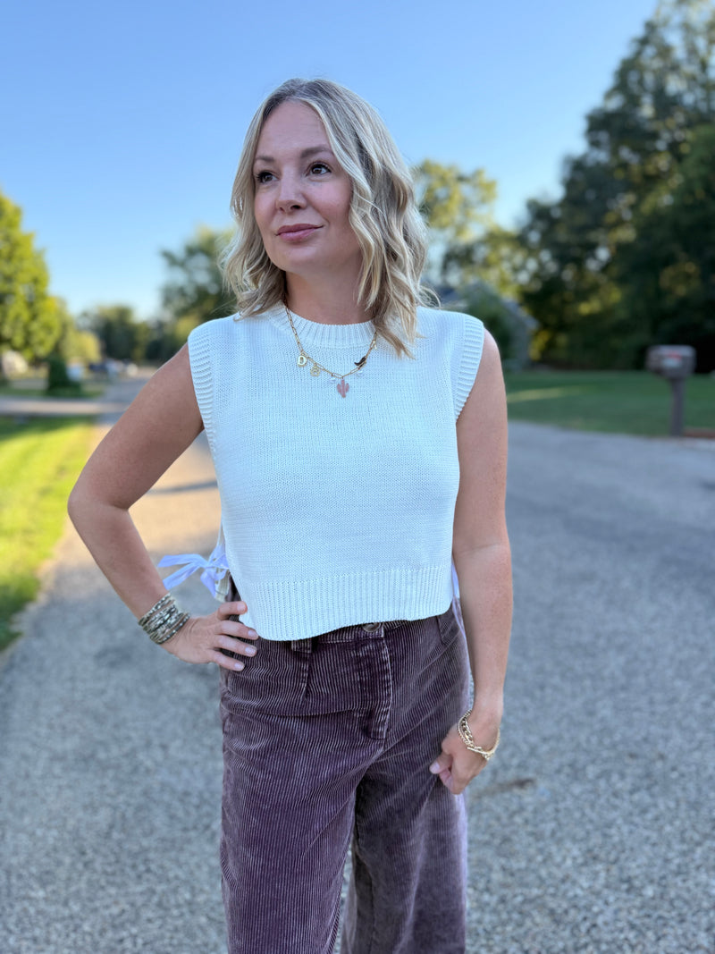 Mia Side Tie Sweater Tank