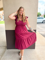 April Flutter Sleeve Maxi Dress