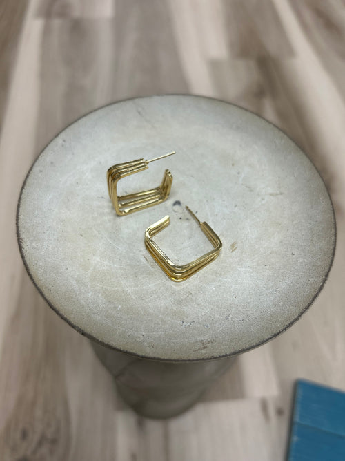 Stainless Steel Tarnish Free Square Hoops