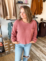 Pocket Detail Crew Neck Sweater