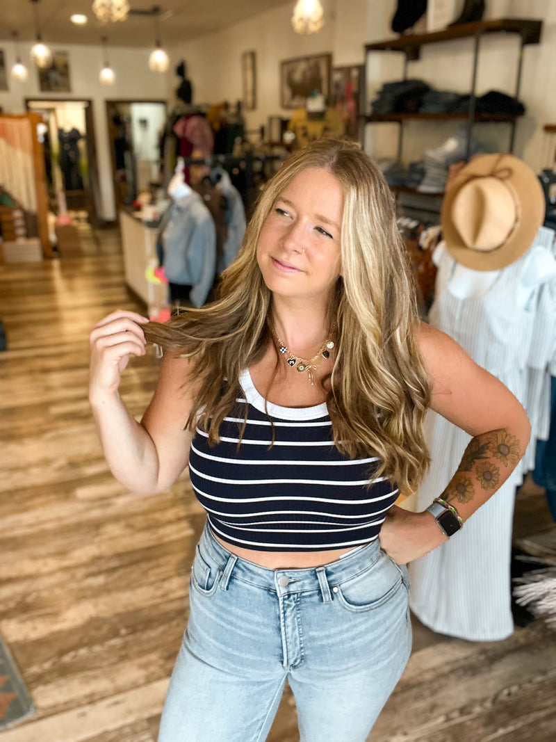Striped Crop Tank Top
