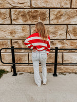 Seth Red Striped Cardigan