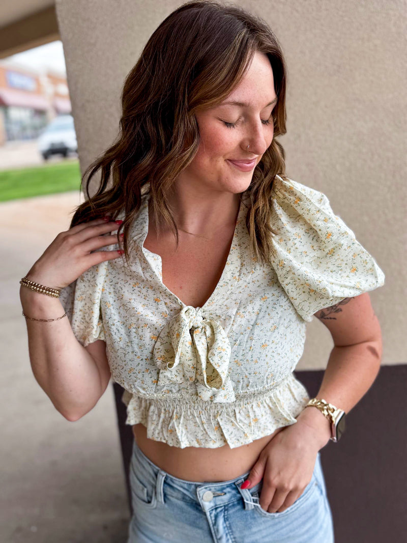 Floral Chiffon Crop Top