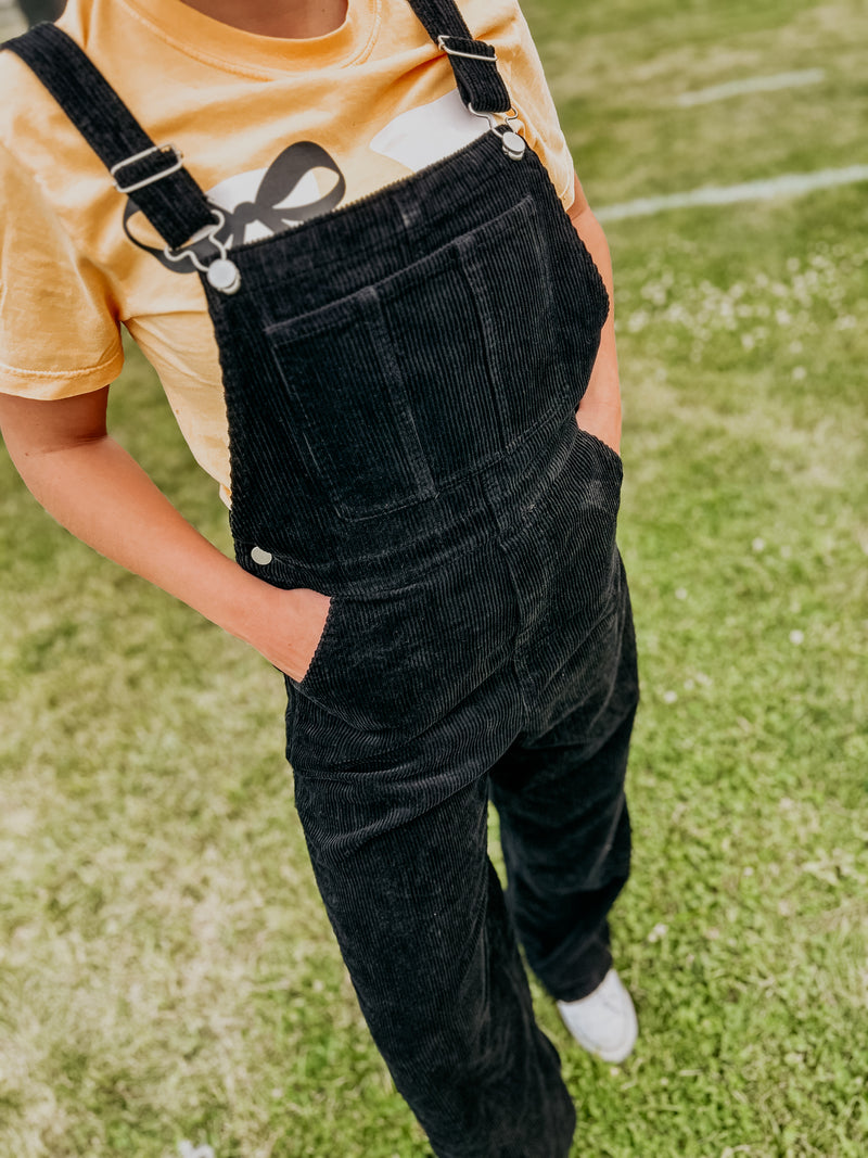 Black Corduroy Overalls