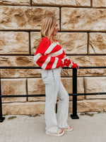 Seth Red Striped Cardigan