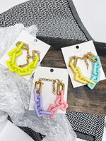 Neon yellow, mint/yellow, purple/pink Chain Link Silicone Bracelets 